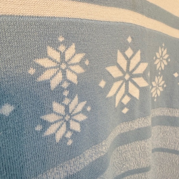 NILS Blue Quarter-Zip Ski Sweater with Snowflakes | NWT | Size L | Apres Ski - Picture 2 of 8